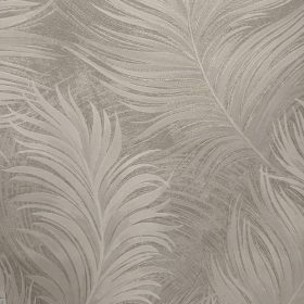 Csillogó világosszürke levélmintás tapéta