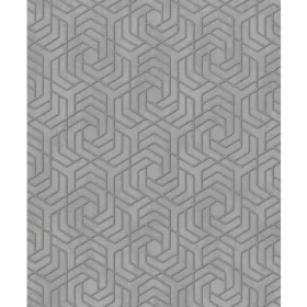 Sötétszürke-bronz geometria mintás tapéta 32610
