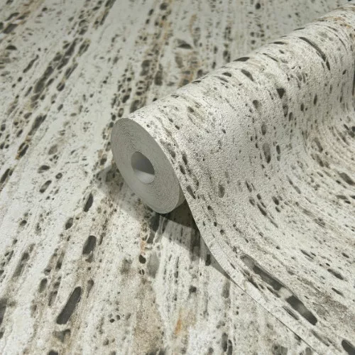 Travertino drapp, barna, szürke lábazati kő hatású tapéta 33351