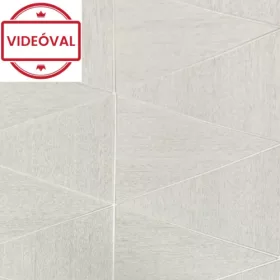   Travertino törtfehér, drapp fa geometriai mintás tapéta 33356