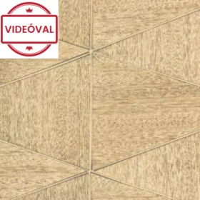   Travertino barna fa hatású geometriai mintás tapéta 33359
