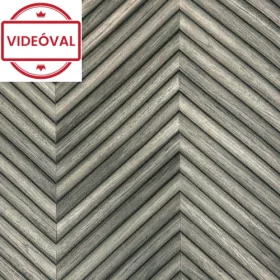   Travertino szürkésbarna, fekete parketta mintás tapéta 33380