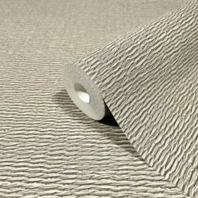 Travertino fehér, barna fonott hatású tapéta 33385