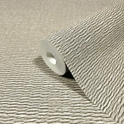 Travertino fehér, barna fonott hatású tapéta 33385