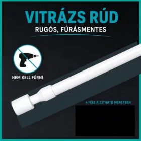 Rugós, fúrásmentes vitrázspálca 9mm