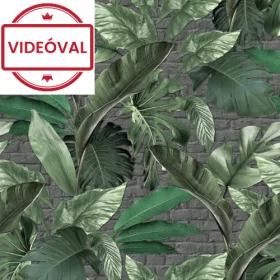   Loft Superior fekete alapon zöld leveles digitális falpanel 34195