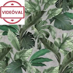   Loft Superior szürke-zöld levél mintás digitális falpanel 34197