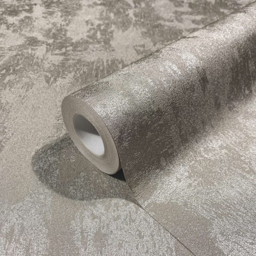 Platinaezüst színű vakolat mintás tapéta  34274