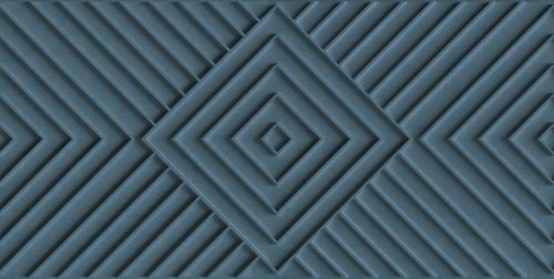 Shades Iconic kék alapon fekete 3D, geometriai mintás tapéta 34480