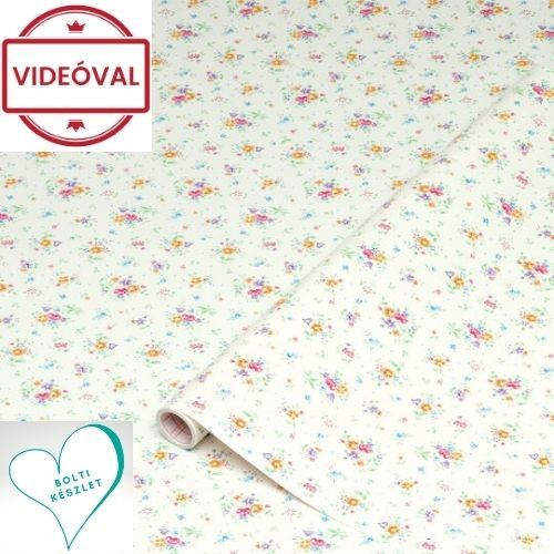 Virágmintás öntapadós fólia Sunflor weiss 346-0193