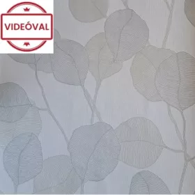   Up to Date fehér alapon barna-szürke levél mintás tapéta 34808