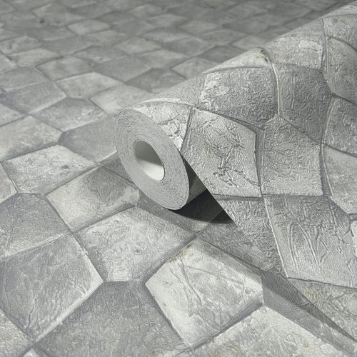 Marburg Eclectic by Felix Diener 34907 szürke 3D geometriai mintás tapéta fémes hatású 