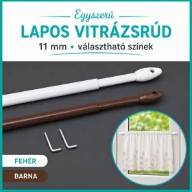 Egyszerű vitrázsrúd 11mm fehér vagy barna színben