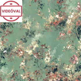   City Romance zöld akvarell virág mintás poszter tapéta 35096