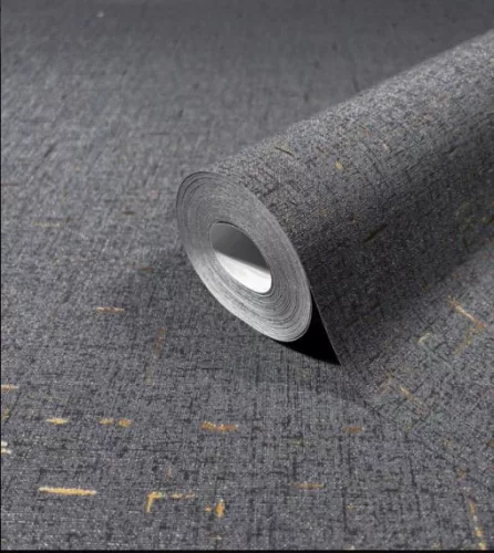 City Romance fekete alapon rozsdabarna textil mintás tapéta 35111