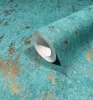 City Romance matt türkizkék alapon fényes arany beton mintás tapéta 35164