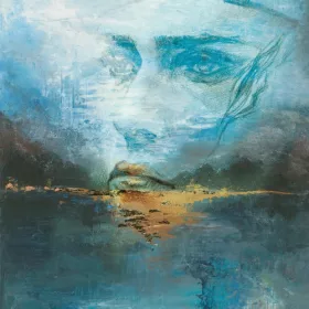   Ritus akvarell női arcot ábrázoló modern paneltapéta  35497