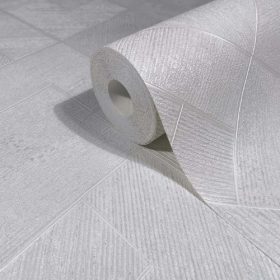   Ritus fényes szürkésfehér geometriai mintás tapéta 35508