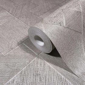   Ritus fényes szürkésbarna geometriai mintás tapéta  35510