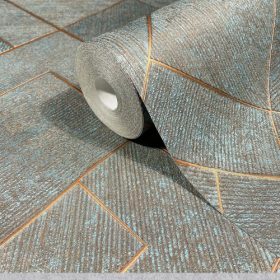Ritus bronzbarna- arany geometriai mintás tapéta 35512