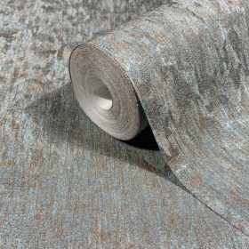   Ritus kékesszürke alapon  bronz vakolatmintás tapéta 35526