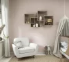 Boho uni világosszürke lenvászon hatású textilmintás tapéta 35747