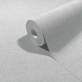   Boho uni ködszürke lenvászon hatású textilmintás tapéta 35748