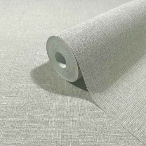 Boho uni kőszürke árnyalatú lenvászon hatású textilmintás tapéta 35752
