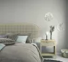 Boho taupe színű lenvászon hatású textilmintás tapéta 35756