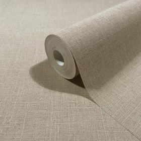   Boho uni tejeskávébarna  lenvászon hatású textilmintás tapéta 35762