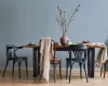 Boho uni molnárkék lenvászon hatású textilmintás tapéta 35763