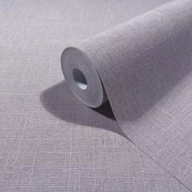   Boho uni levendula lila árnyalatú lenvászon hatású textilmintás tapéta 35764