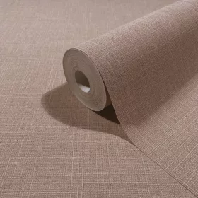   Boho uni sötét mályva színű barna lenvászon hatású textilmintás tapéta 35767
