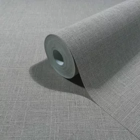  Boho uni középszürke lenvászon hatású textilmintás tapéta 35768