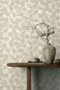 Boho vörösesbarna-bézs ginkgobiloba levélmintás tapéta 35780