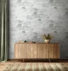 Boho  szürke-fehér árnyalatú akvarell tájképmintás tapéta 35787