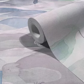   Boho mályva és kék árnyalatú akvarell tájképmintás tapéta 35788