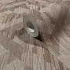 Boho szövetszerű geometrikus parkettamintás, barna árnyalatú tapéta 35789
