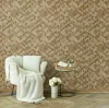 Boho szövetszerű geometrikus parkettamintás, melegbarna árnyalatú tapéta 35790