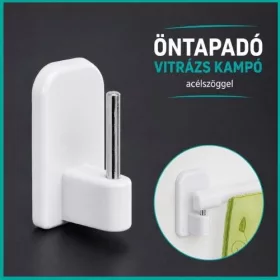 Öntapadó vitrázskampó acélszöggel