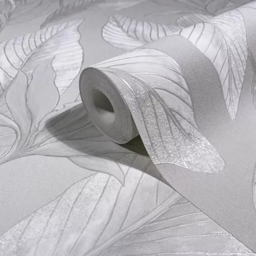 Marburg Whisper 36463 törtfehér levélmintás vlies tapéta