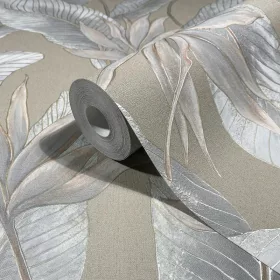 Marburg Whisper 36465 kék-barna levélmintás vlies tapéta