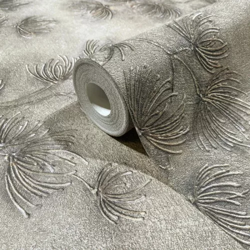 Marburg Whisper 36496 barnásszürke virágos vlies tapéta