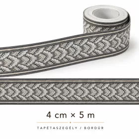 Klasszikus mintás bordűr ezüstszürke 5m