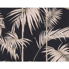   Metropolitan Stories fekete alapon rózsaszín levél mintás tapéta 36919-1