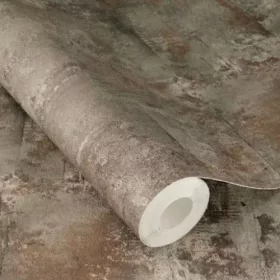   Tesa&Rasch  kopott beton - pergő vakolat hatású barna-szürke öntapadós tapéta 371512