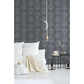   Attractive szürke alapon, szürke csillogó kör mintás tapéta 37832-6