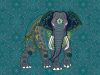 Elefánt indiai mintákkal digitális poszter 38262-1