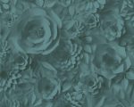 Kék stilizált virágfejek tapéta 38718-4