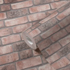 Elements barna téglamintás tapéta 38812-2